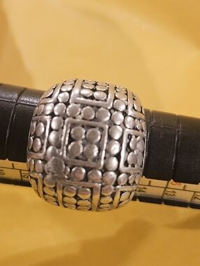 Chunky Silver-Tone Textured Dome Ring